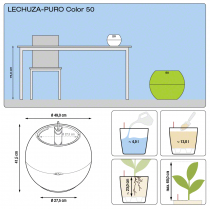 Кашпо Lechuza Puro COLOR 50